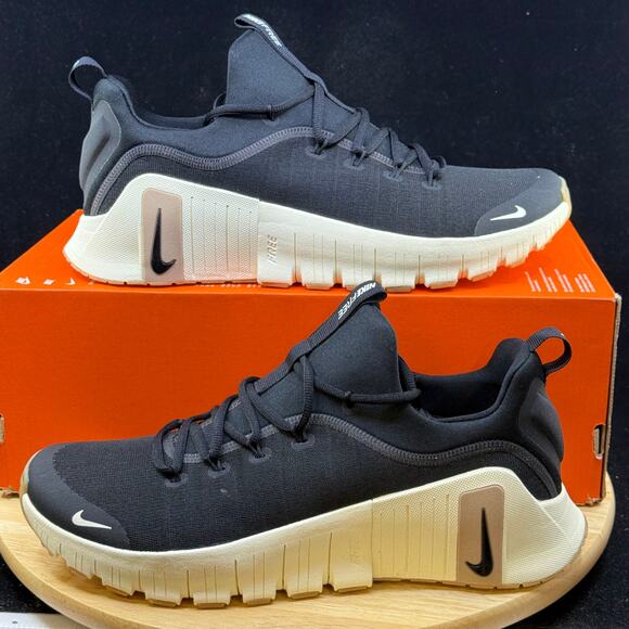 Mens Size 12 Nike Free Metcon 6 Black Coconut Milk Training Shoes FJ7127 010 NEW - Picture 1 of 10